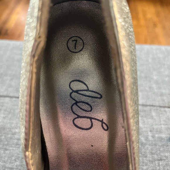 Deb Silver Glitter/Sequin Platform Heels 7 - Picture 4 of 7